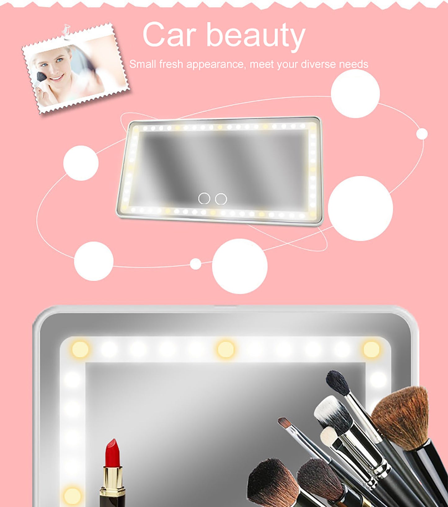 Universal Car Sun Visor Mirror LED Makeup Mirror